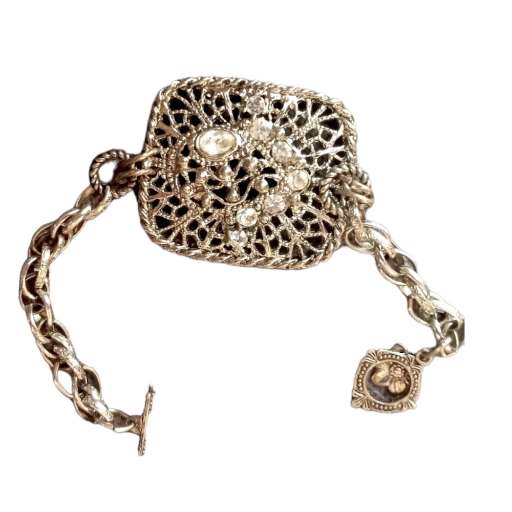 Custom Designed Antique Silver Shoe Pin Bracelet